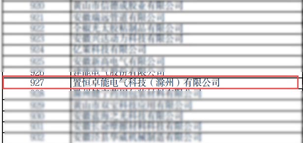 置恒卓能電氣科技(滁州)有限公司被認定為2023年度安徽省“專精特新”企業